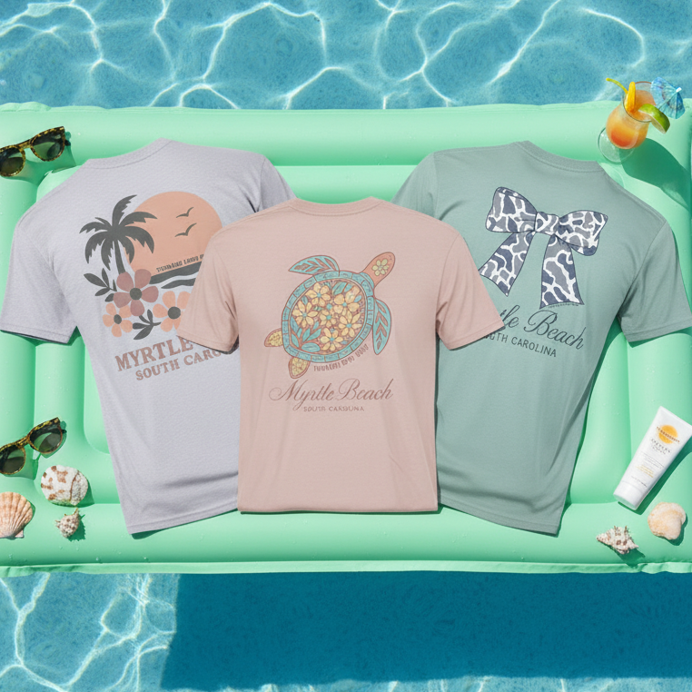 T-Shirt Printed Short Sleeve , Myrtle Beach - W1