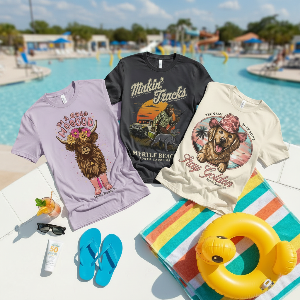 T-Shirt Printed Solid AK Myrtle Beach ,MIX