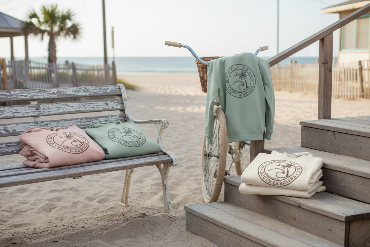 Pullover Hoodie print Myrtle Beach , Wave