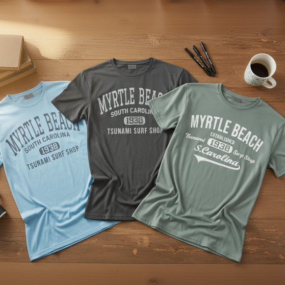 T-Shirt Printed Short Sleeve , Myrtle Beach - Unv