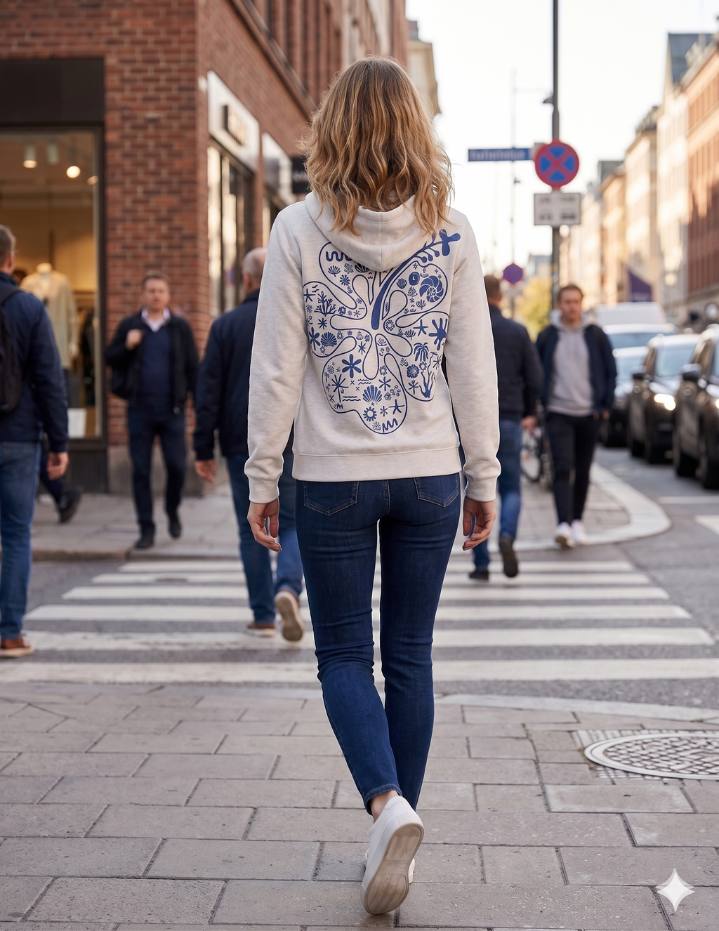 Ash Embroidery Pullover Hoodie Full Back Myrtle Beach, Flower