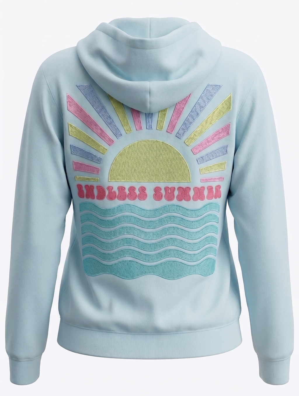Pool Embroidery Pullover Hoodie Full Back Myrtle Beach, Endless Summer
