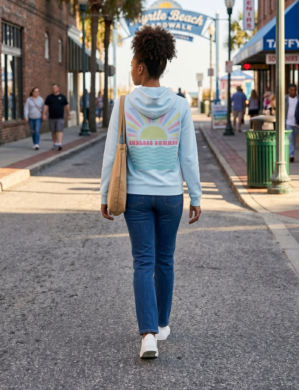 Pool Embroidery Pullover Hoodie Full Back Myrtle Beach, Endless Summer