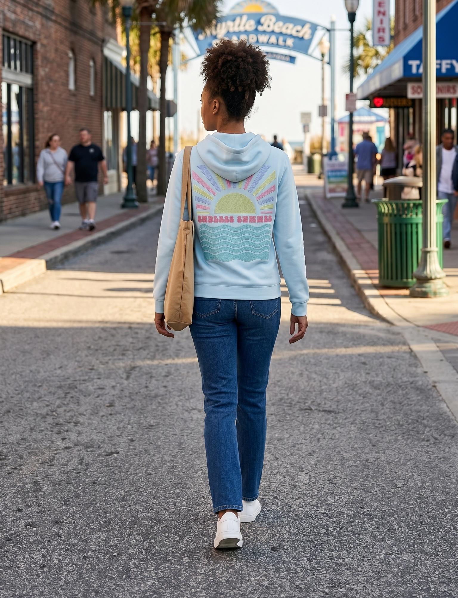 Pool Embroidery Pullover Hoodie Full Back Myrtle Beach, Endless Summer
