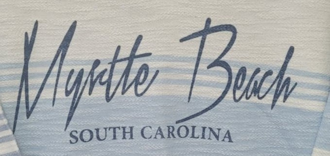 Baja Hoodie 3 Tones Blue Screen Print Front ,Myrtle Beach