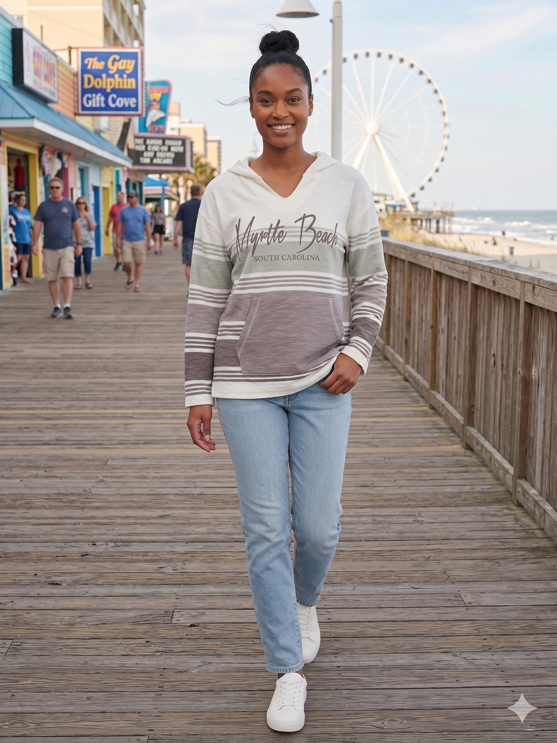 Baja Hoodie 3 Tones Purple Screen Print Front ,Myrtle Beach