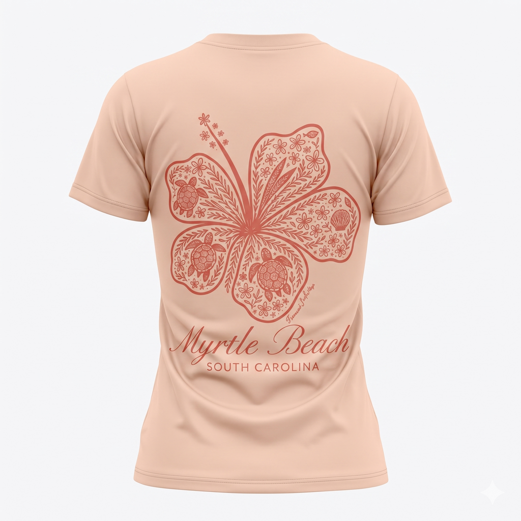 Blush Pink Printed T-Shirt Myrtle Beach ,Flower