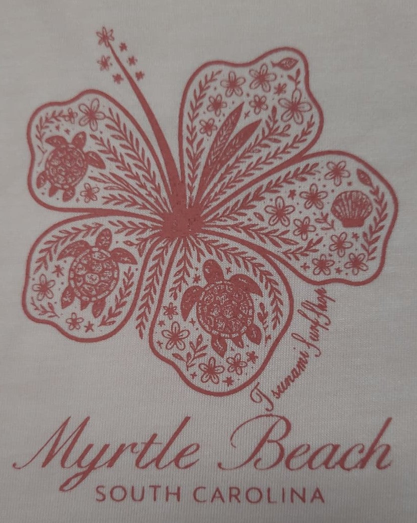 Blush Pink Printed T-Shirt Myrtle Beach ,Flower