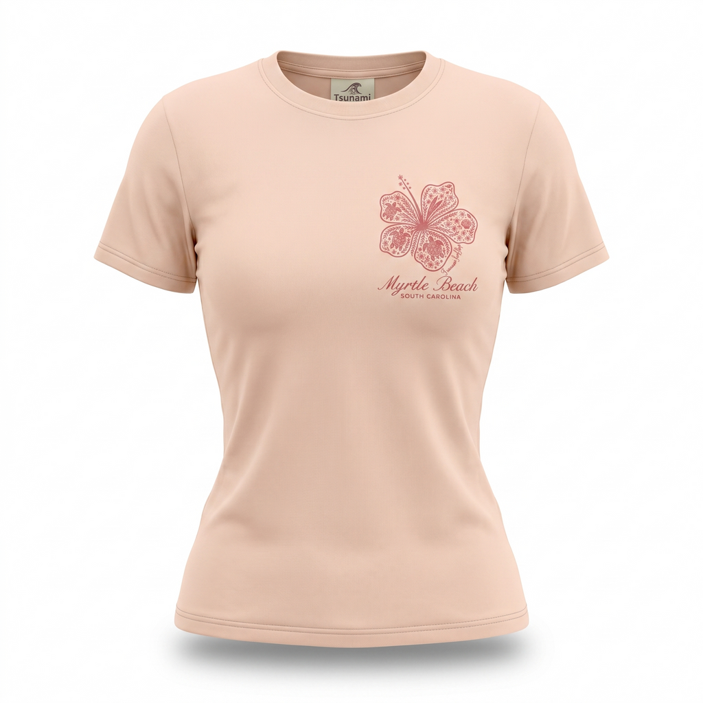 Blush Pink Printed T-Shirt Myrtle Beach ,Flower
