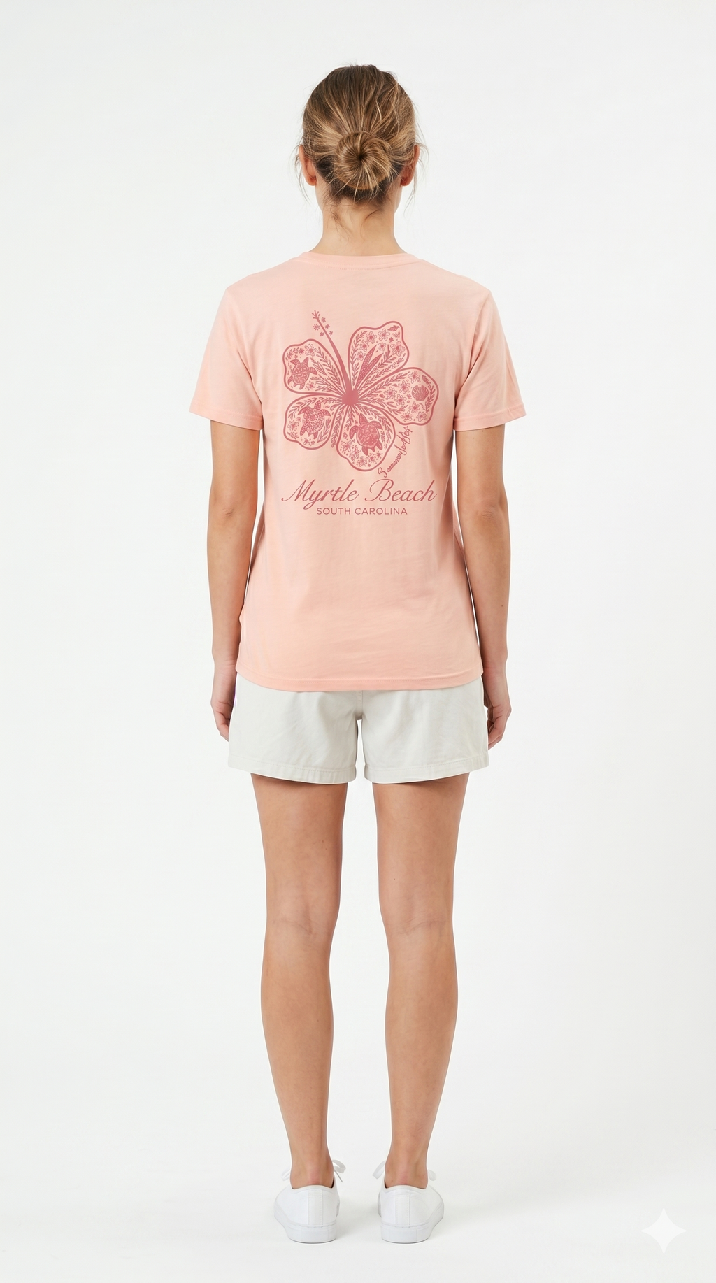 Blush Pink Printed T-Shirt Myrtle Beach ,Flower