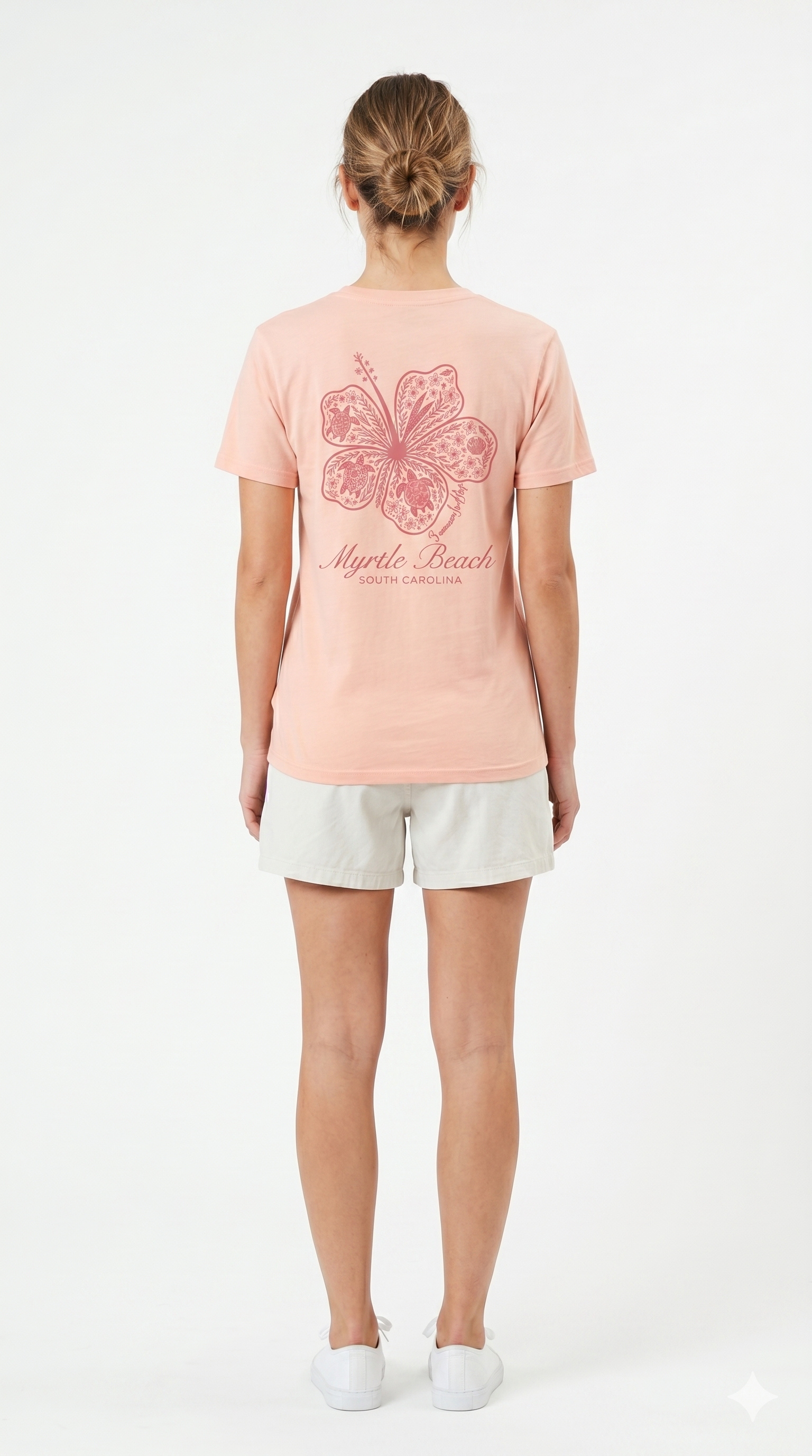 Blush Pink Printed T-Shirt Myrtle Beach ,Flower