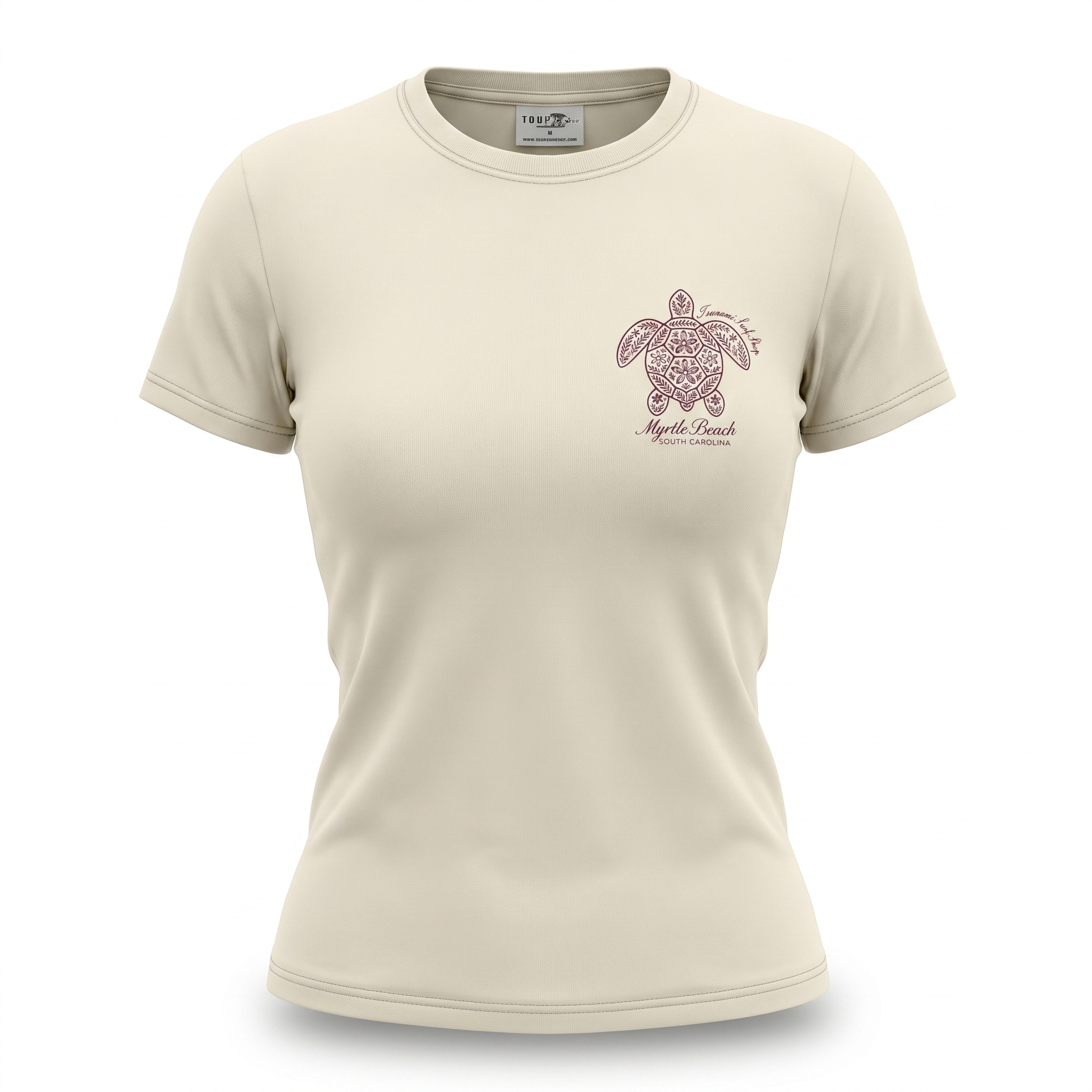 Cream Printed T-Shirt Myrtle Beach ,Turtle
