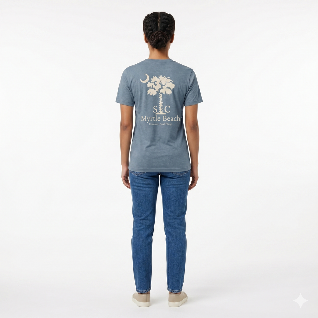 Denim Heather Printed T-Shirt Myrtle Beach ,Palm