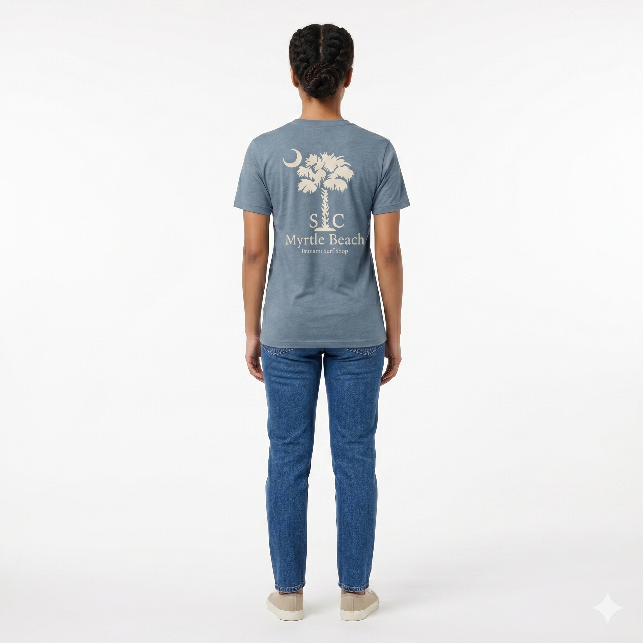 Denim Heather Printed T-Shirt Myrtle Beach ,Palm