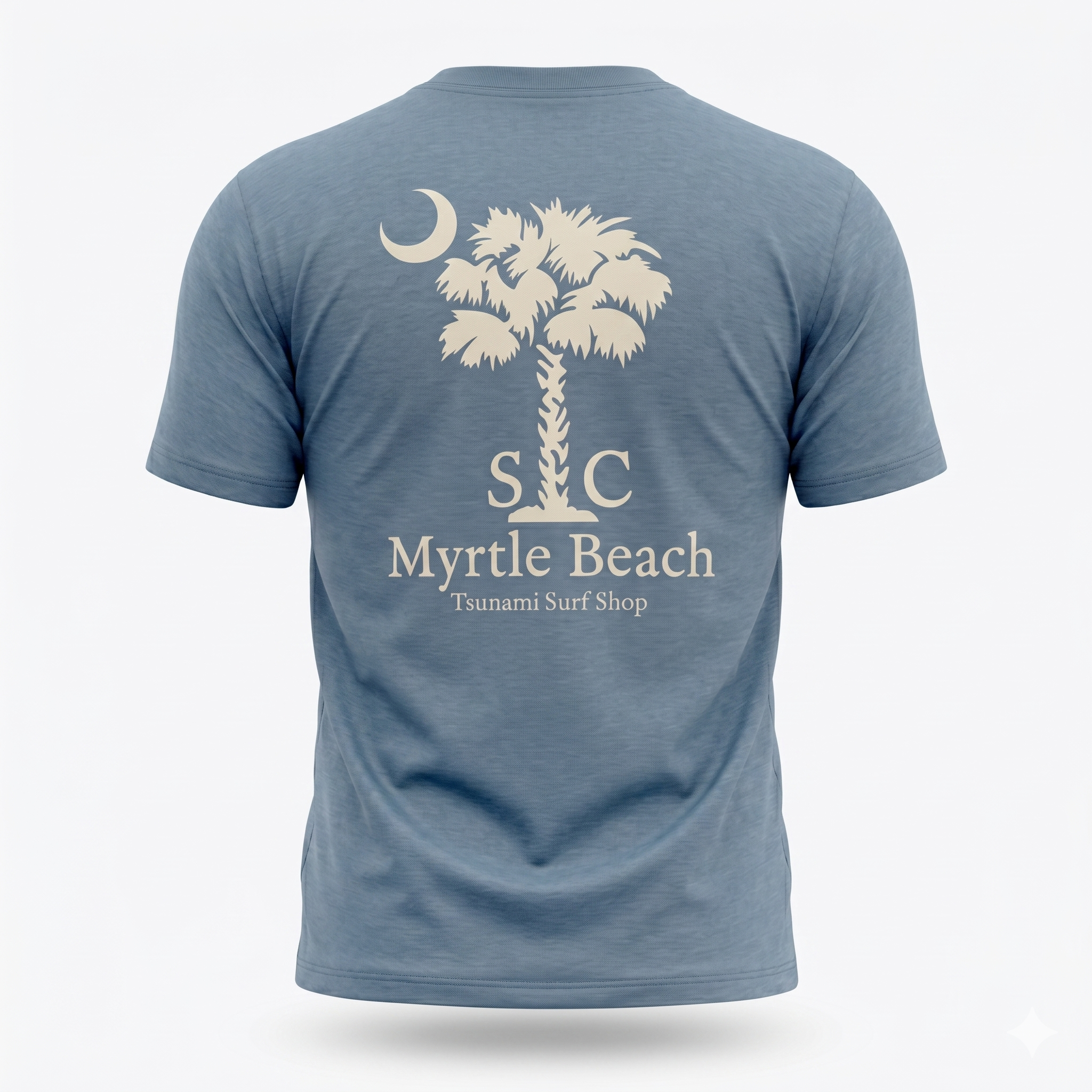 Denim Heather Printed T-Shirt Myrtle Beach ,Palm