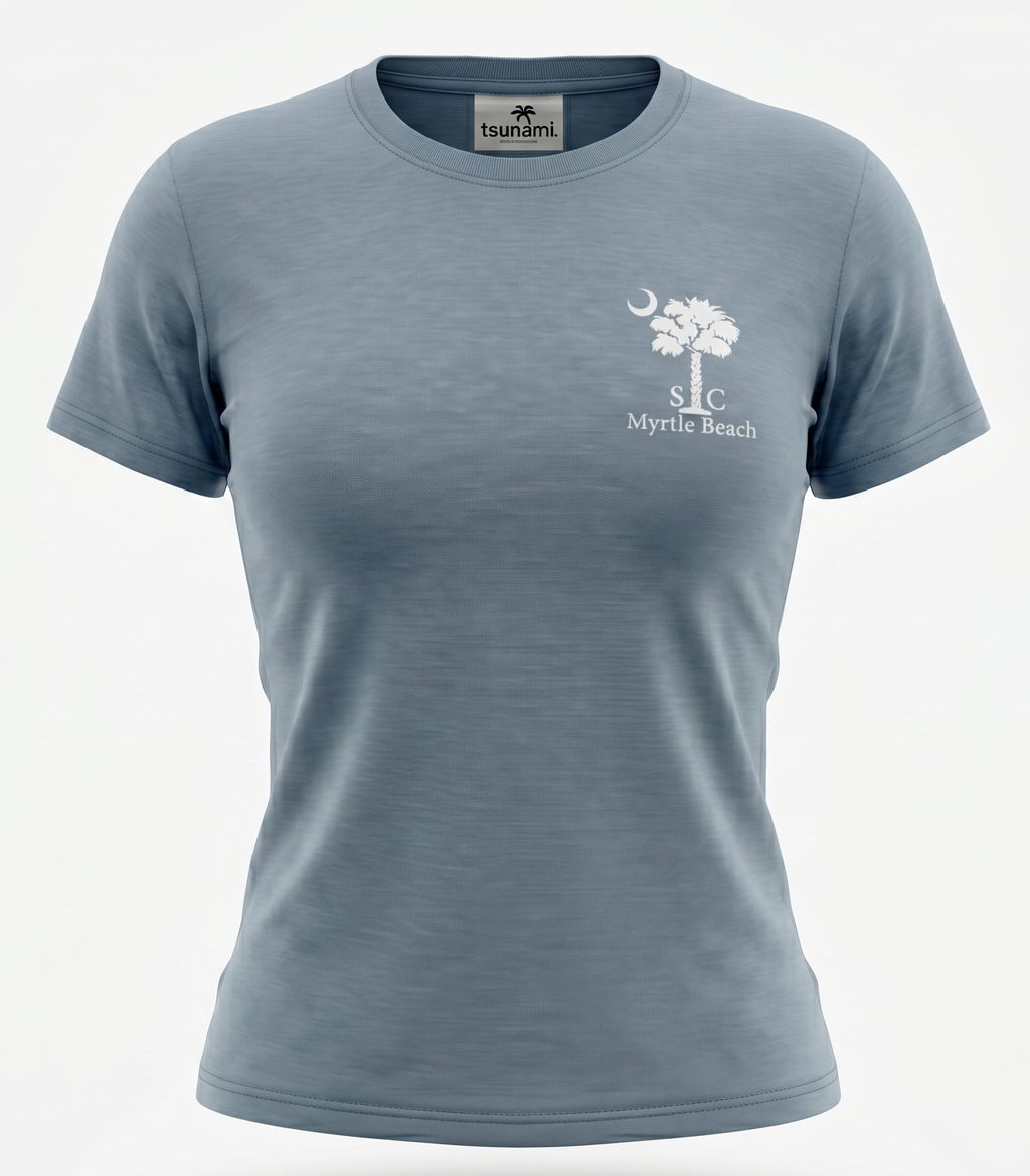 Denim Heather Printed T-Shirt Myrtle Beach ,Palm