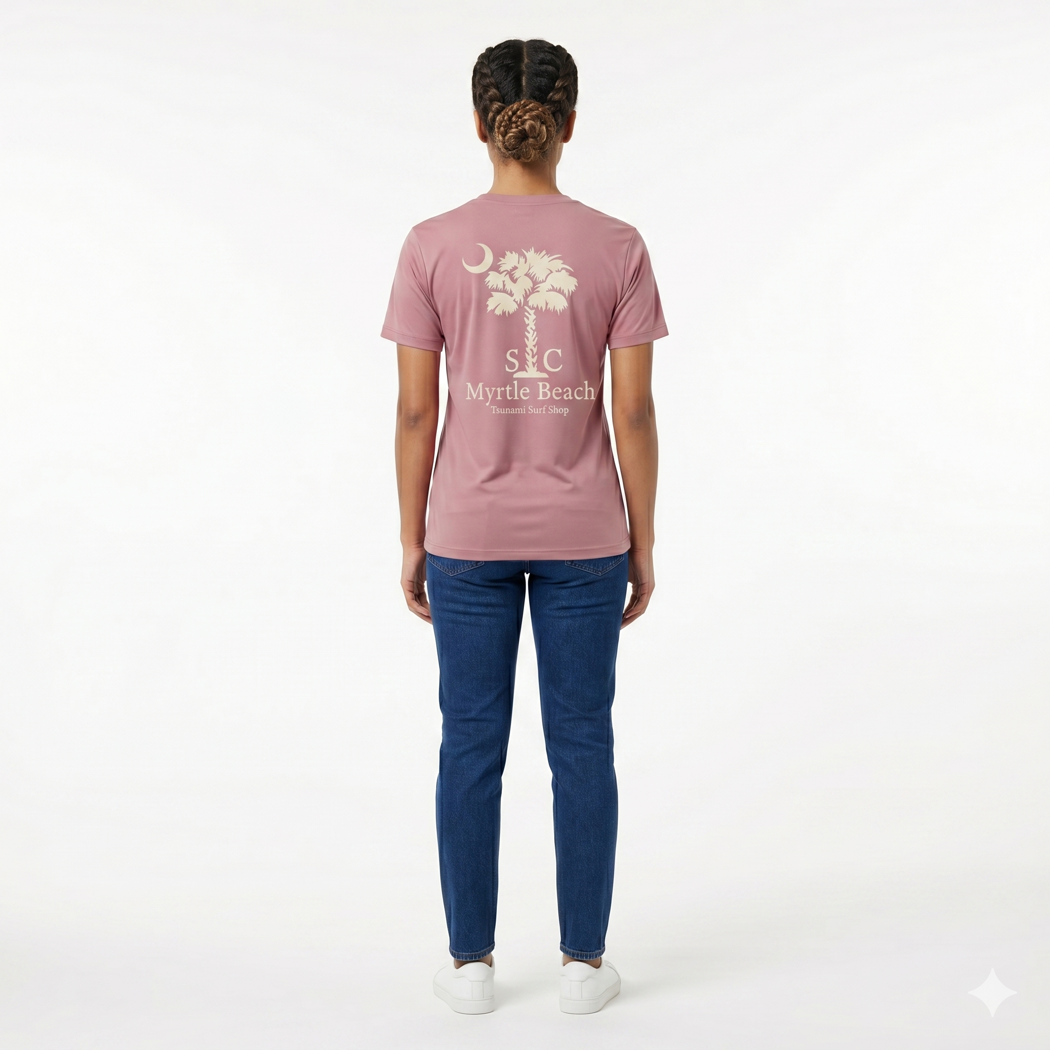 Dusty Pink Printed T-Shirt Myrtle Beach ,Palm