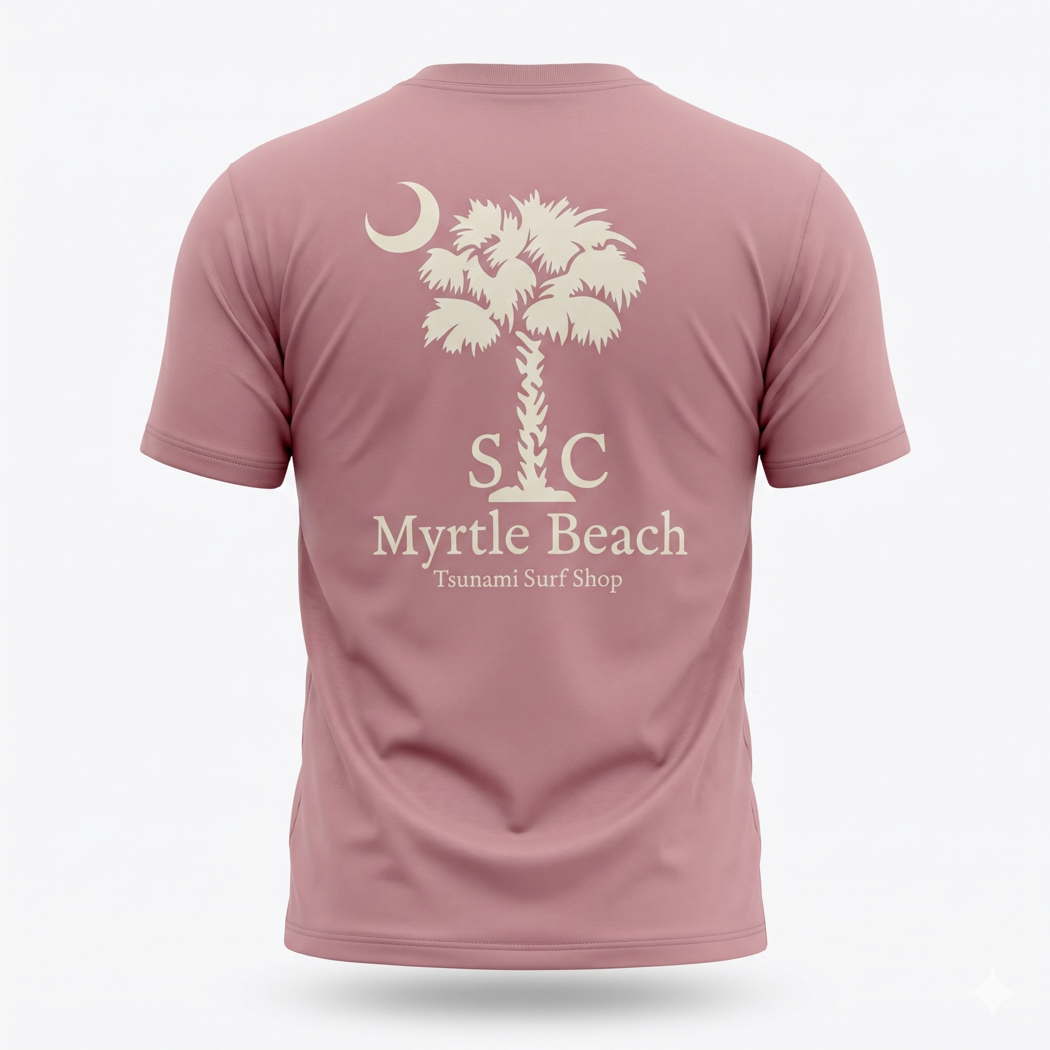 Dusty Pink Printed T-Shirt Myrtle Beach ,Palm