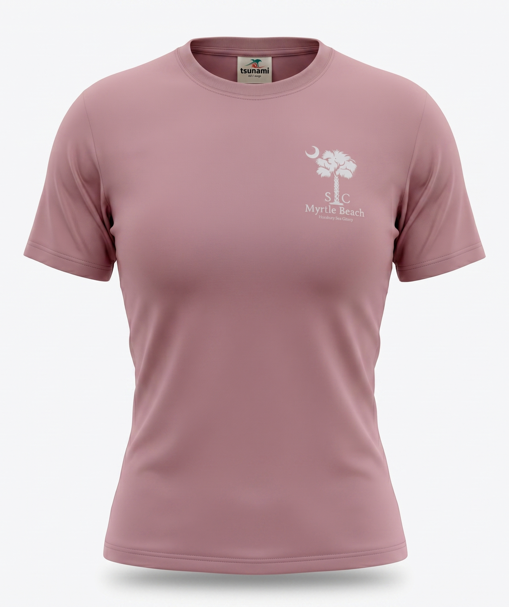 Dusty Pink Printed T-Shirt Myrtle Beach ,Palm