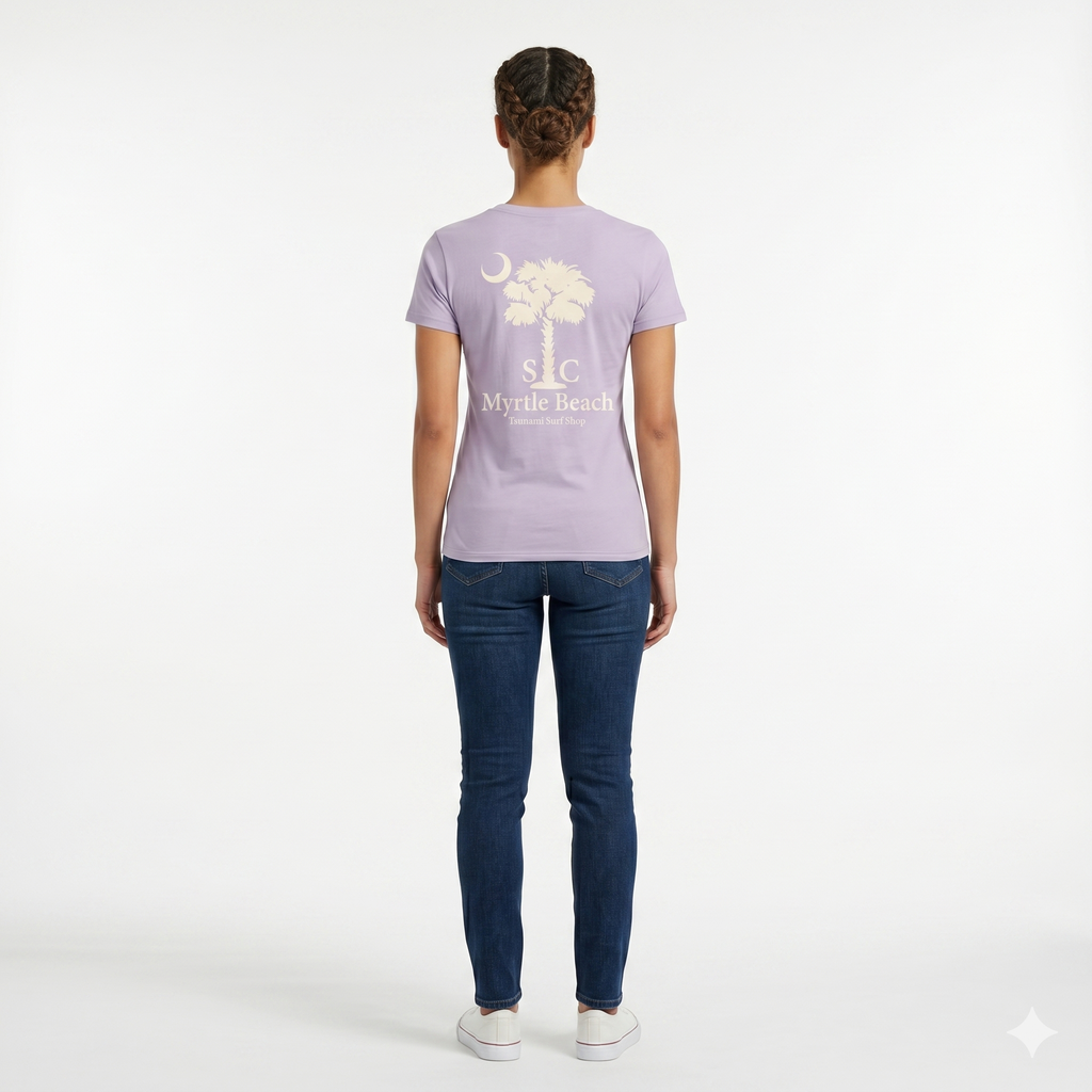 Lavender Printed T-Shirt Myrtle Beach ,Palm