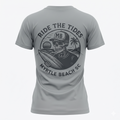 Light Grey Printed T-Shirt Myrtle Beach ,Skull W/Surfboard