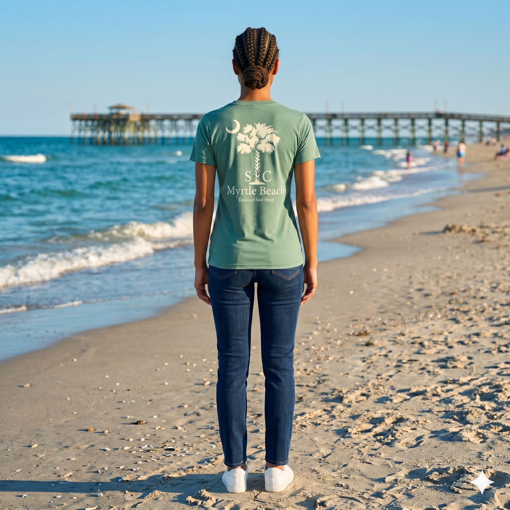 Sage Printed T-Shirt Myrtle Beach ,Palm