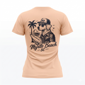 Peach Printed T-Shirt Myrtle Beach ,Dog W/Surfboard