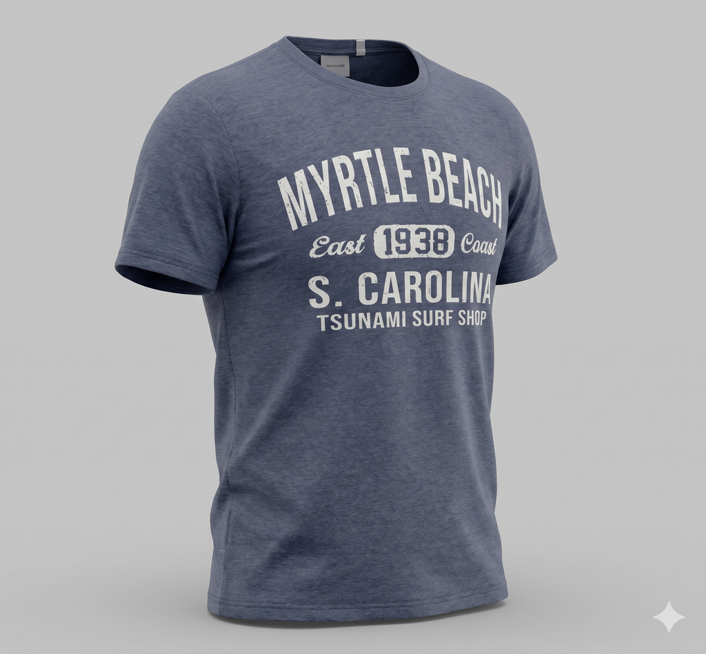 Carbon Grey Printed T-Shirt Myrtle Beach ,University