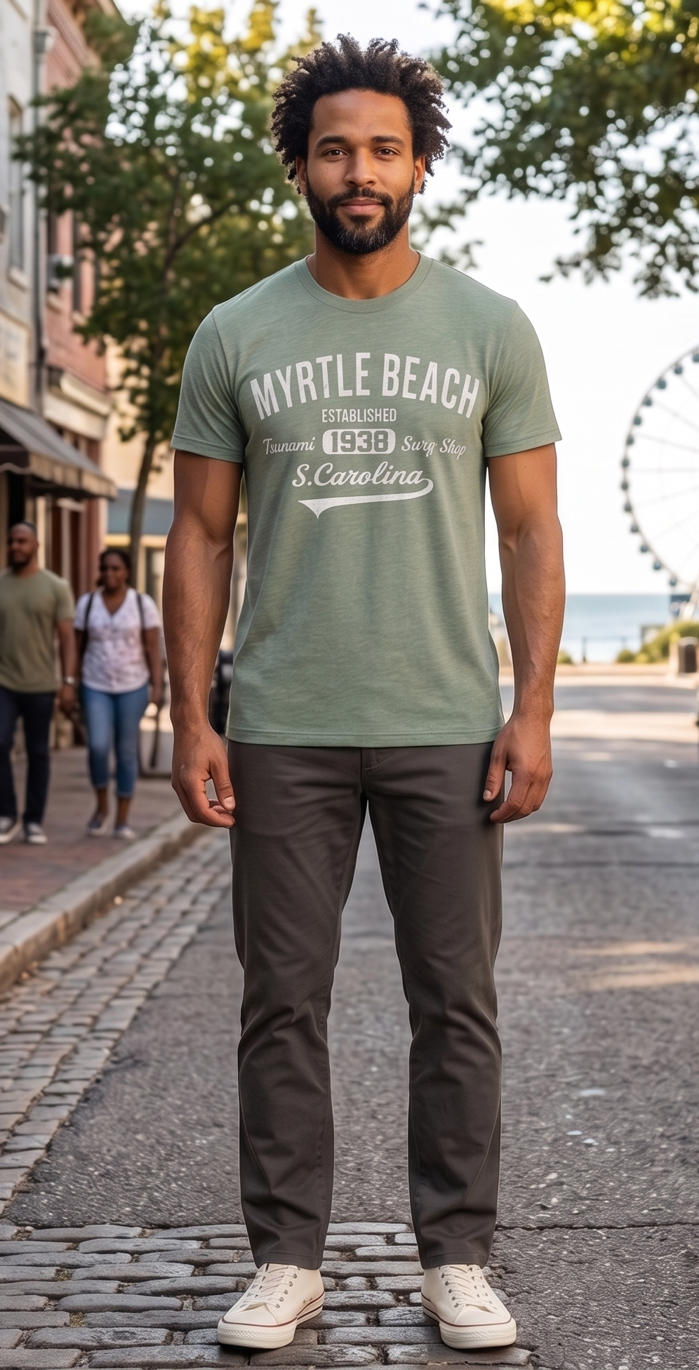 Light Green Printed T-Shirt Myrtle Beach ,University