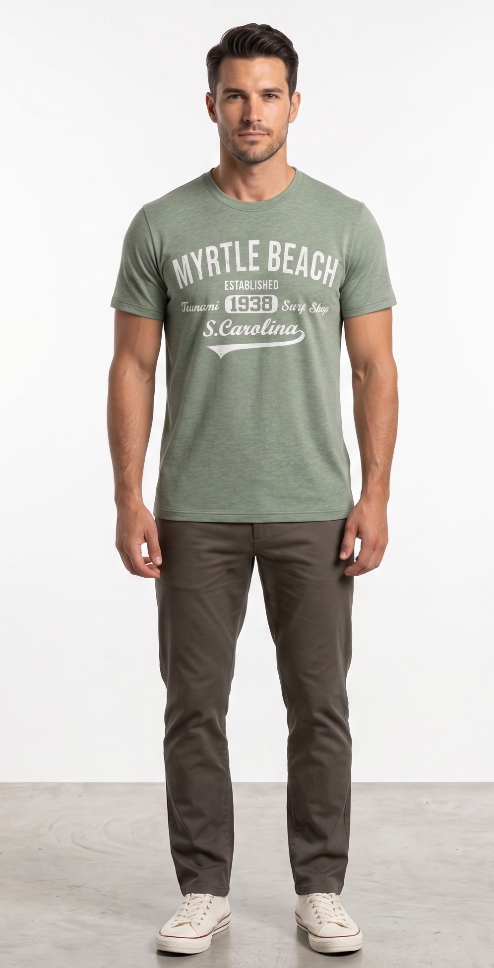 Light Green Printed T-Shirt Myrtle Beach ,University