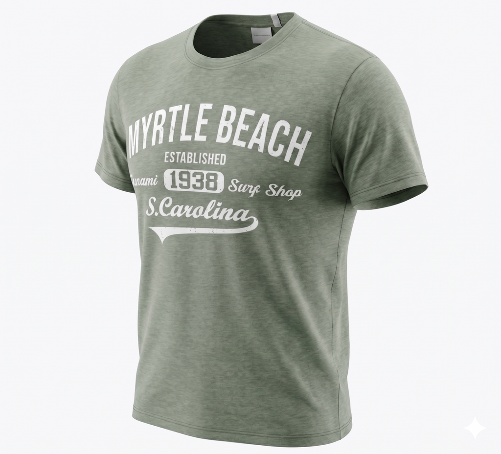 Light Green Printed T-Shirt Myrtle Beach ,University