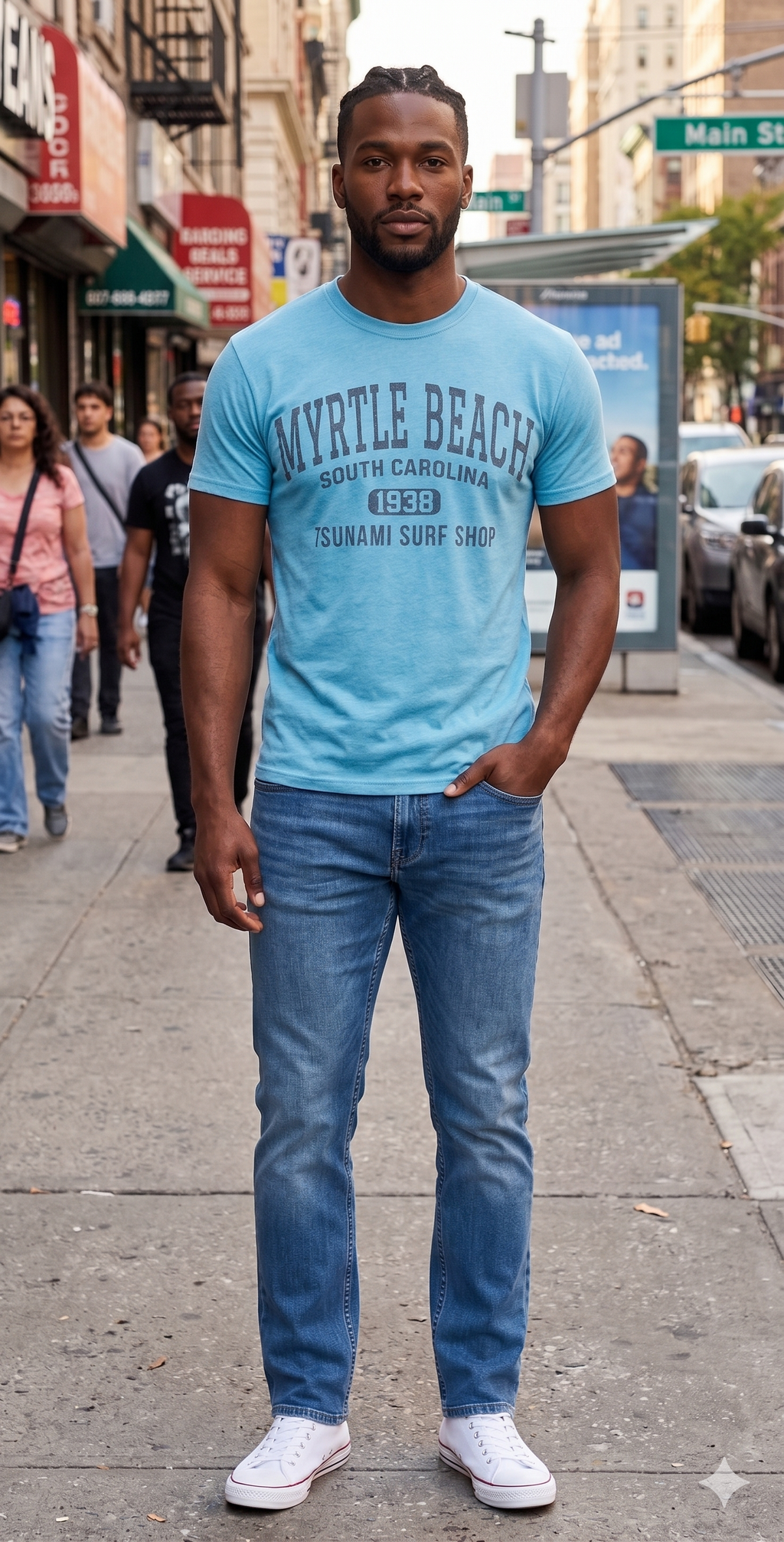 Pacific Blue Printed T-Shirt Myrtle Beach ,University