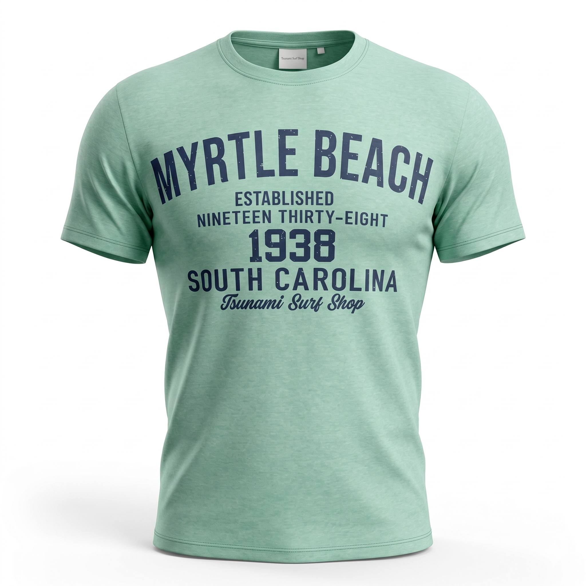 Pastel Green Printed T-Shirt Myrtle Beach ,University