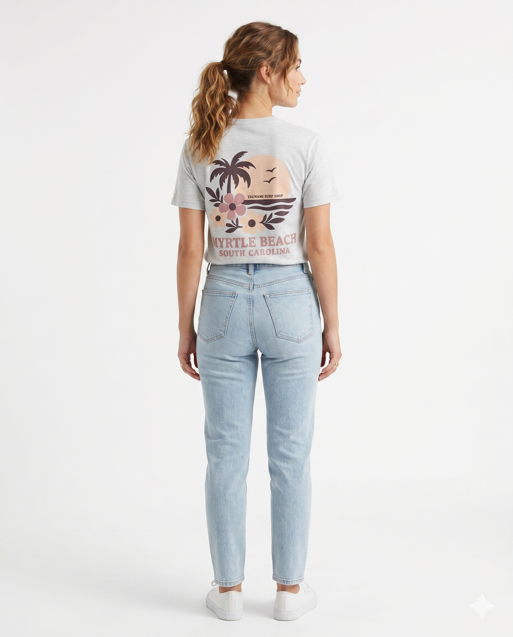 Ash Printed T-Shirt Myrtle Beach , Palm Sunset