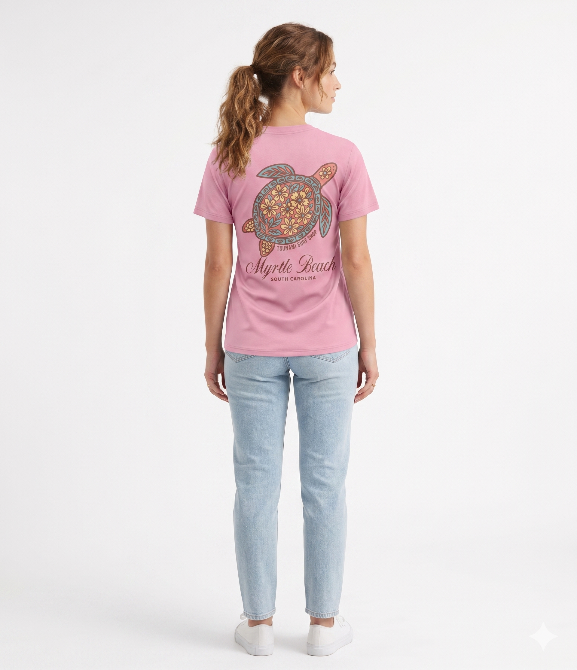 Light Pink Printed T-Shirt Myrtle Beach , Turtle