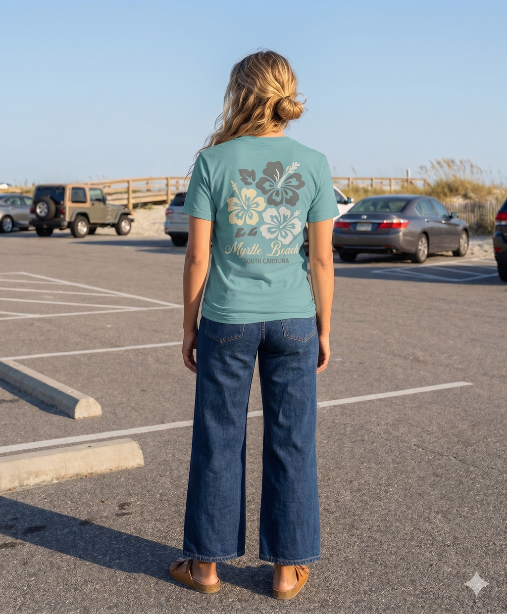Sage Printed T-Shirt Myrtle Beach , Hibiscuss