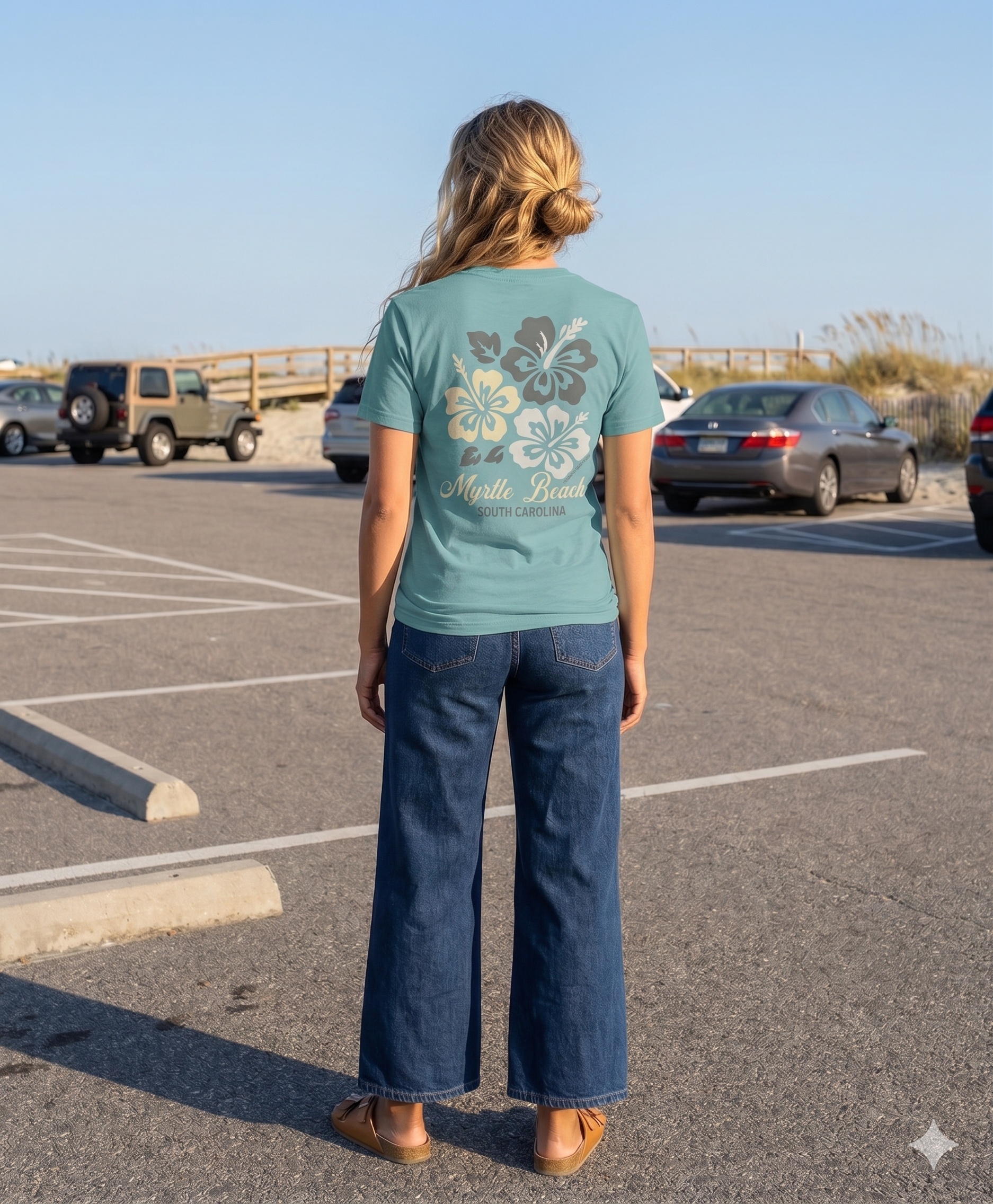 Sage Printed T-Shirt Myrtle Beach , Hibiscuss
