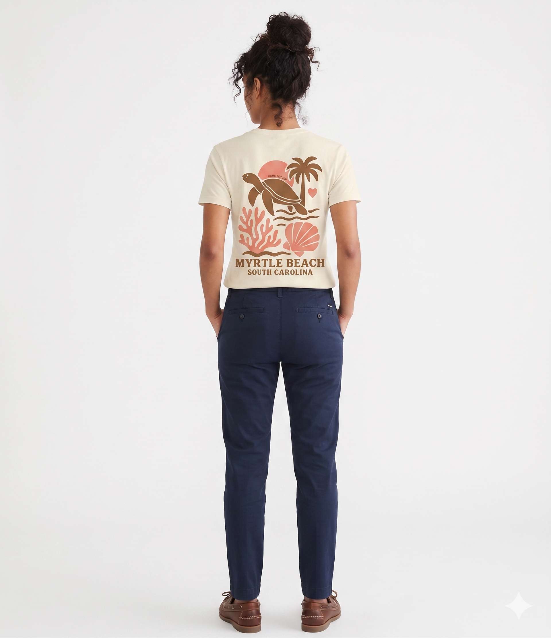 Sand Printed T-Shirt Myrtle Beach , Turtle & Palm