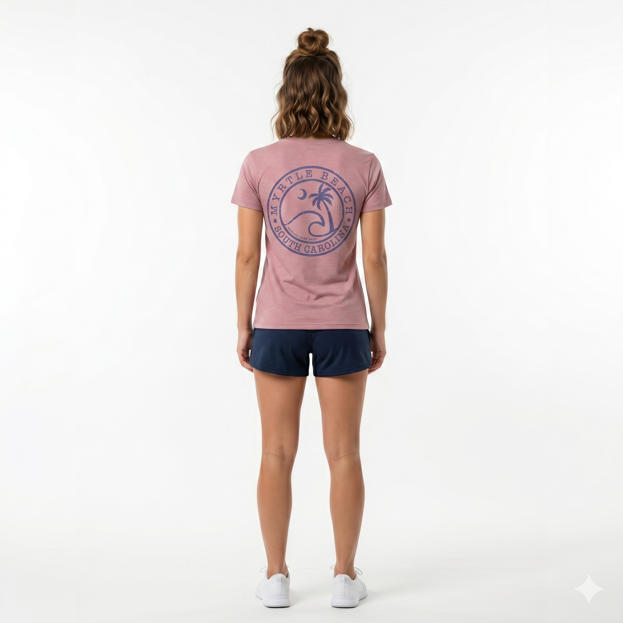 Dusty Pink Printed T-Shirt Myrtle Beach ,Wave