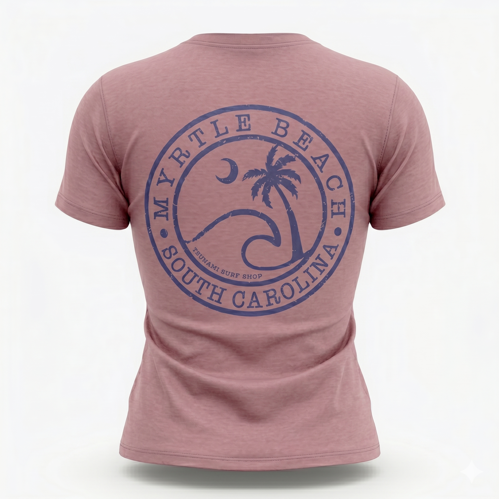 Dusty Pink Printed T-Shirt Myrtle Beach ,Wave