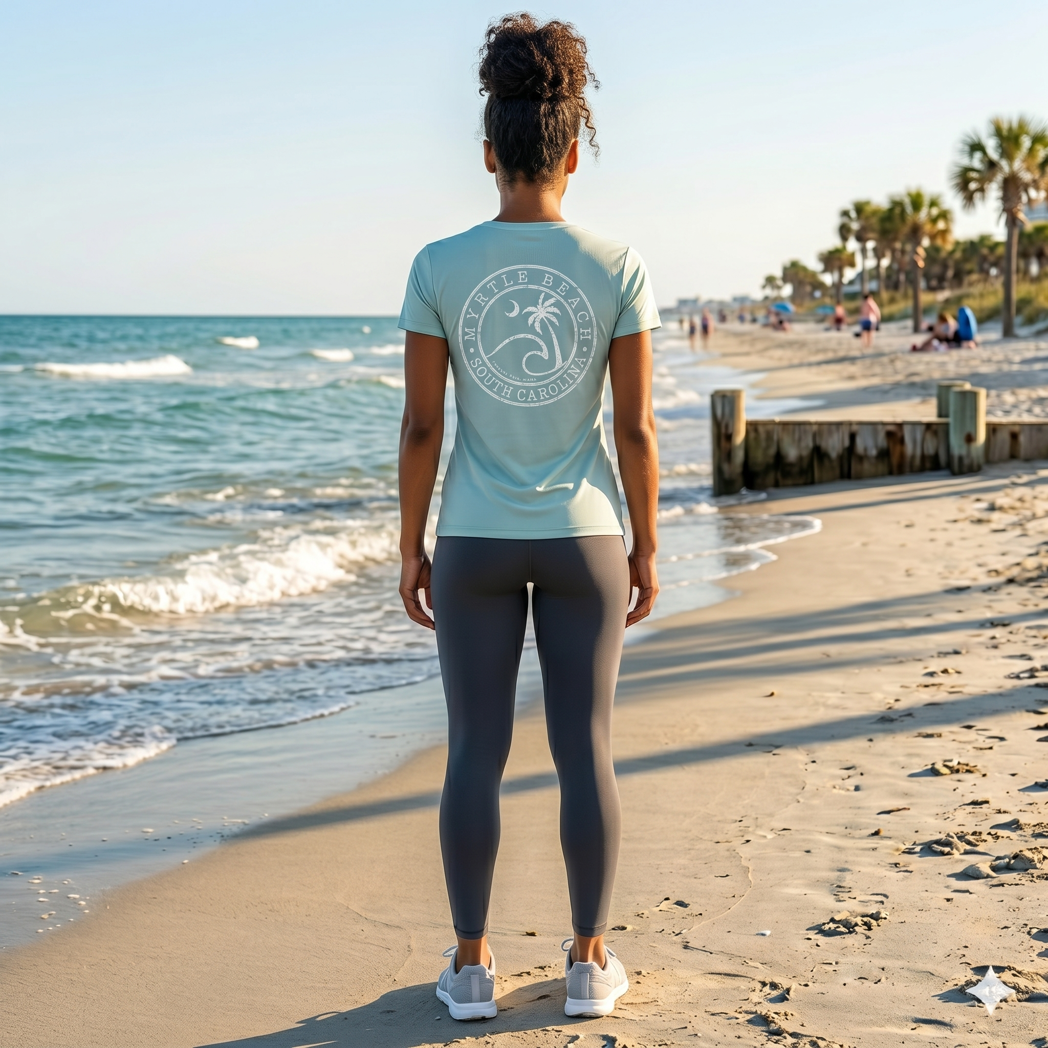 Sage Printed T-Shirt Myrtle Beach ,Wave