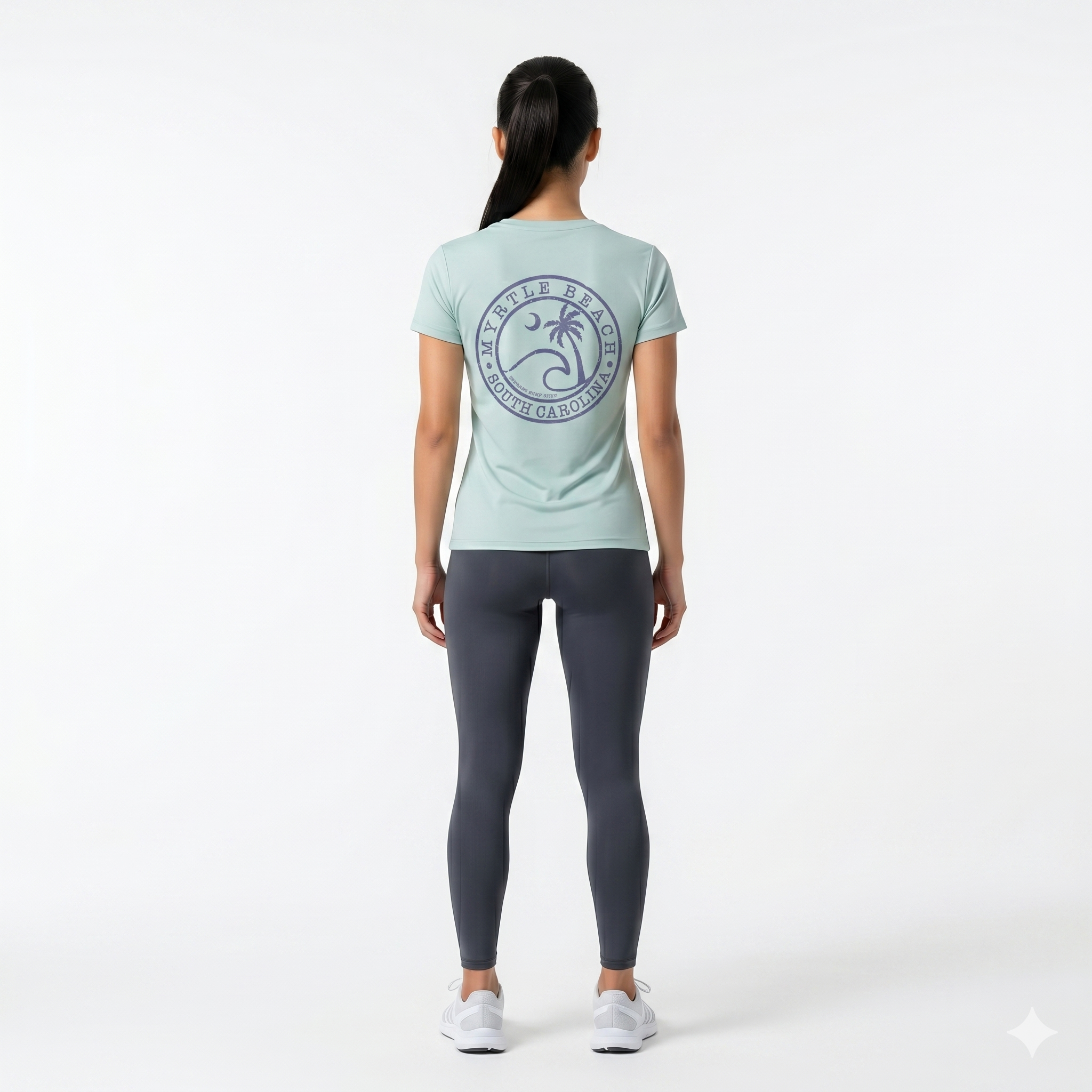 Pastel Green Printed T-Shirt Myrtle Beach ,Wave