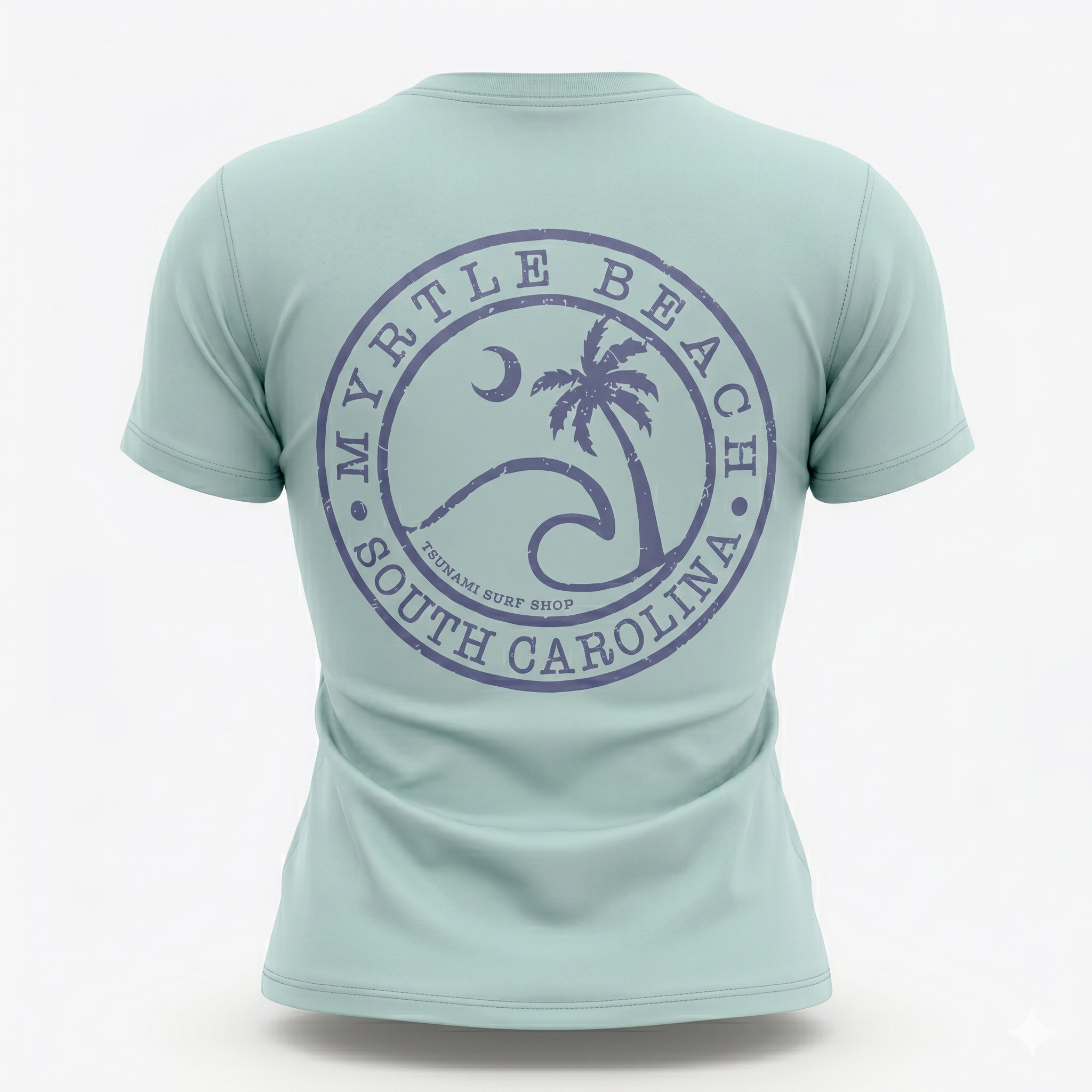 Pastel Green Printed T-Shirt Myrtle Beach ,Wave