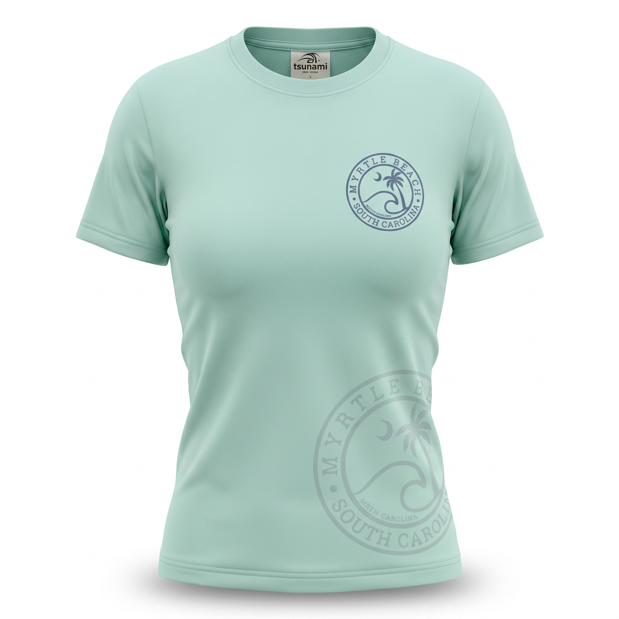 Pastel Green Printed T-Shirt Myrtle Beach ,Wave