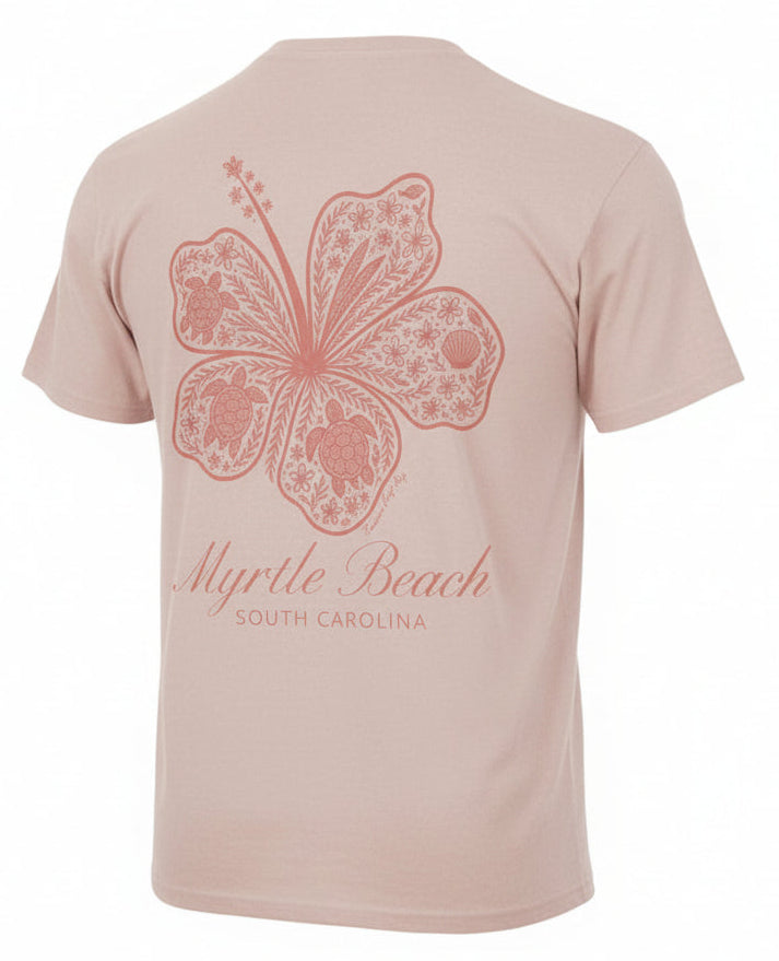 Blush Pink Printed T-Shirt Myrtle Beach ,Flower