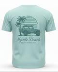Pastel Green Printed T-Shirt Myrtle Beach ,Car