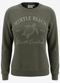 Olive Corduroy Crewneck Sweatshirt Embroidery Front ,Myrtle Beach