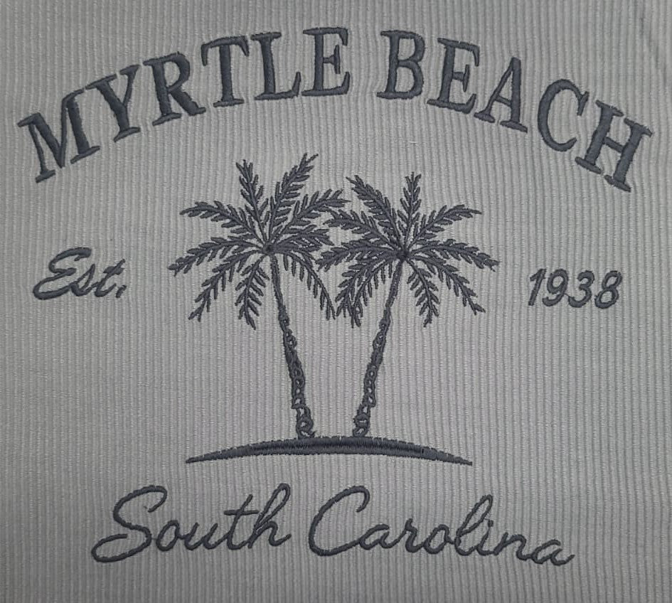 Silver Corduroy Crewneck Sweatshirt Embroidery Front ,Myrtle Beach