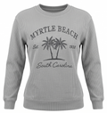 Silver Corduroy Crewneck Sweatshirt Embroidery Front ,Myrtle Beach