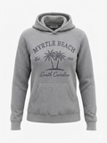 Silver Corduroy Hoodie Sweatshirt Embroidery Front ,Myrtle Beach